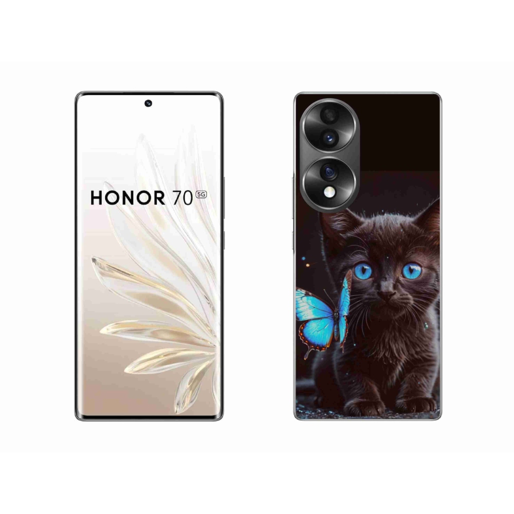 Gélový kryt mmCase na Honor 70 - čierne mačiatko 3