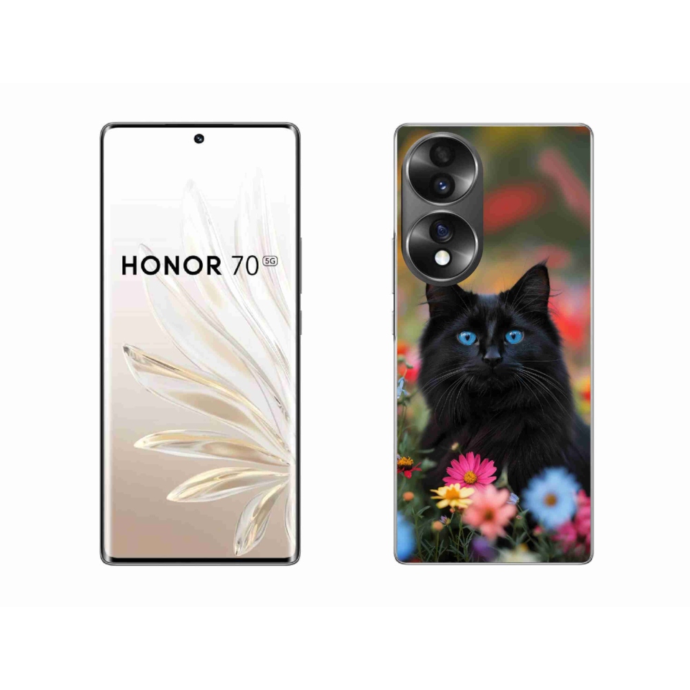 Gélový kryt mmCase na Honor 70 - čierne mačiatko 4
