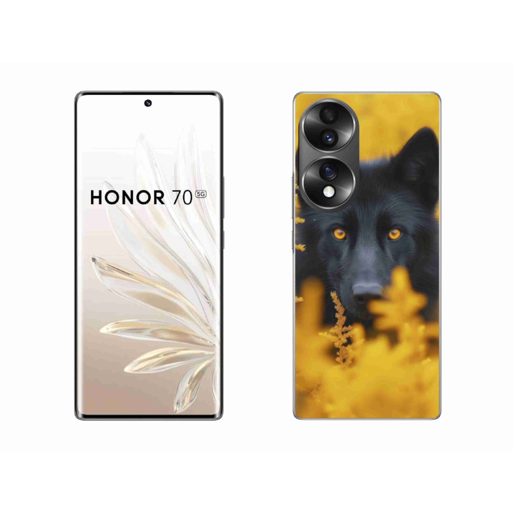 Gélový kryt mmCase na Honor 70 - čierny vlk 2