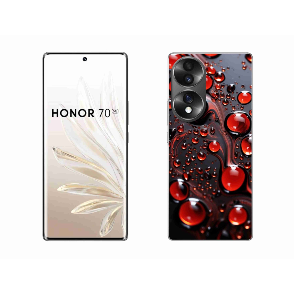 Gélový kryt mmCase na Honor 70 - červené kvapky 2