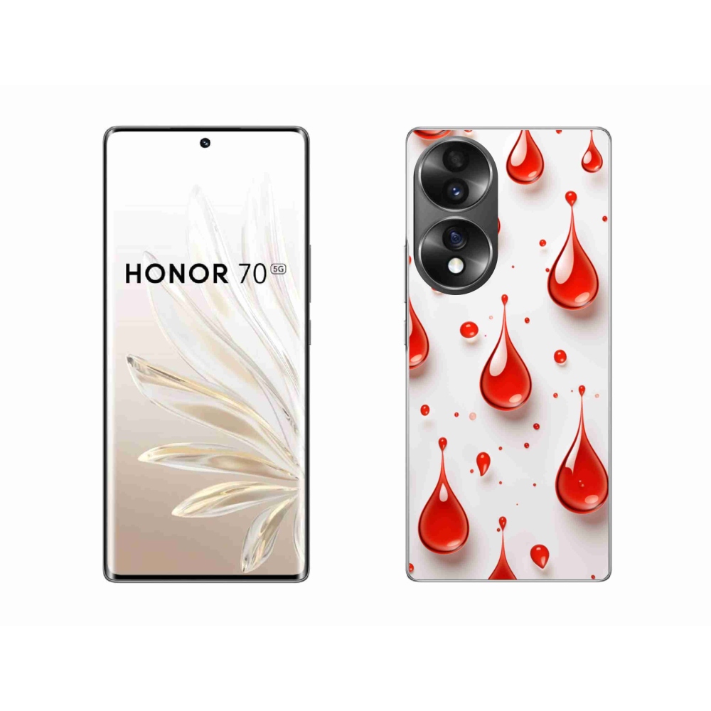 Gélový kryt mmCase na Honor 70 - červené kvapky