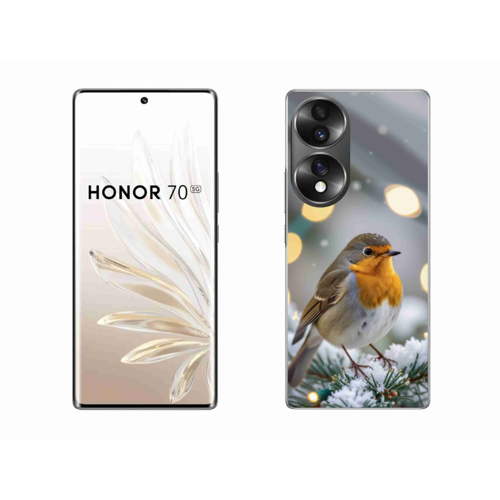 Gélový kryt mmCase na Honor 70 - červienka v zime