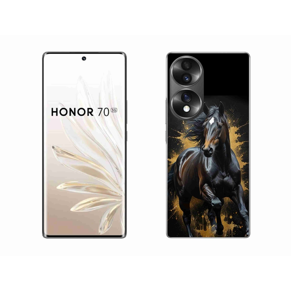 Gélový kryt mmCase na Honor 70 - elegantný čierny žrebec