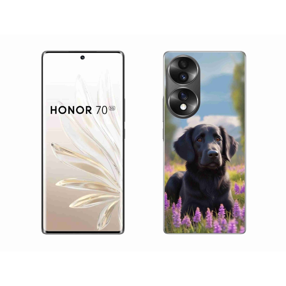 Gélový kryt mmCase na Honor 70 - elegantný čierny retriever