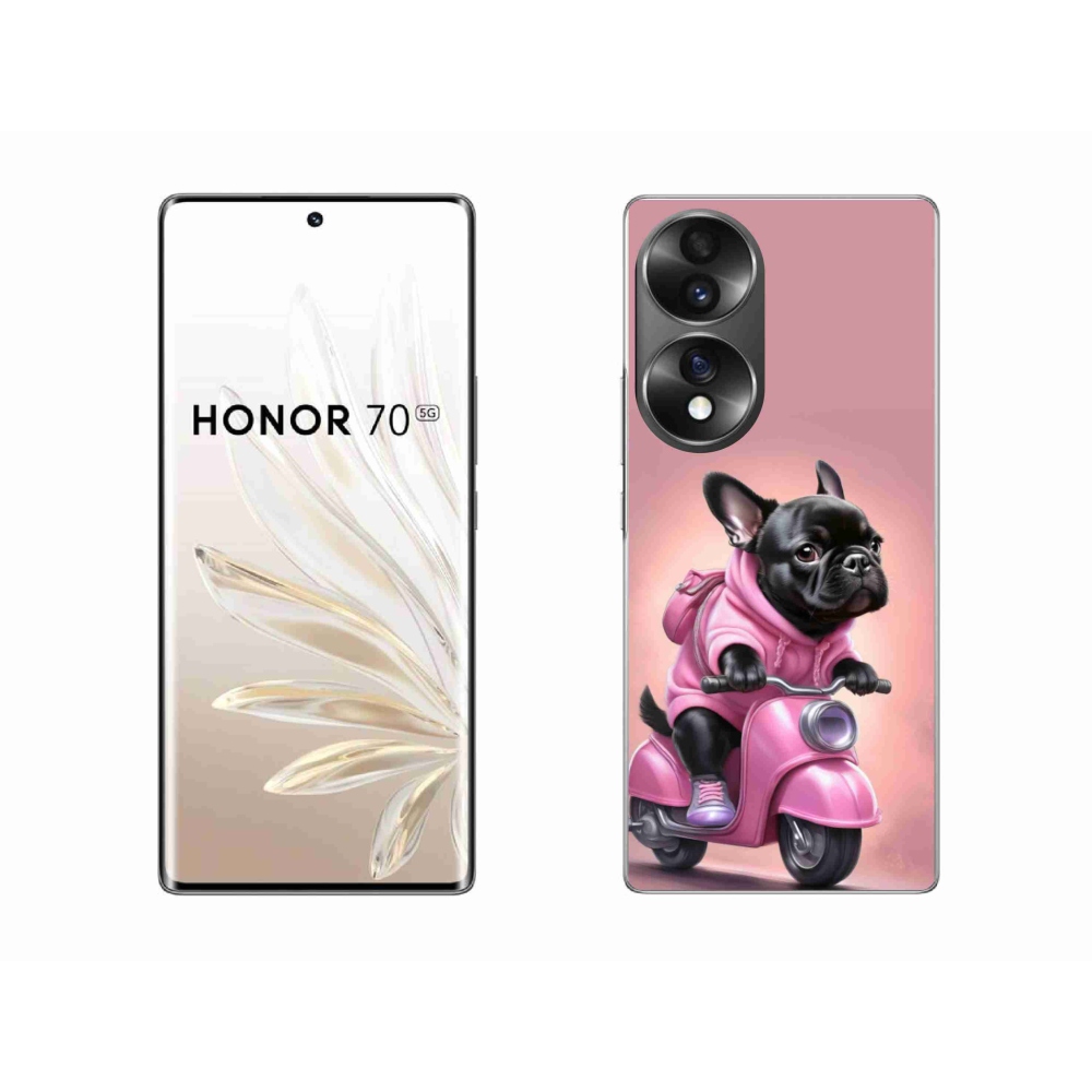 Gélový kryt mmCase na Honor 70 - francúzsky buldoček na skútri