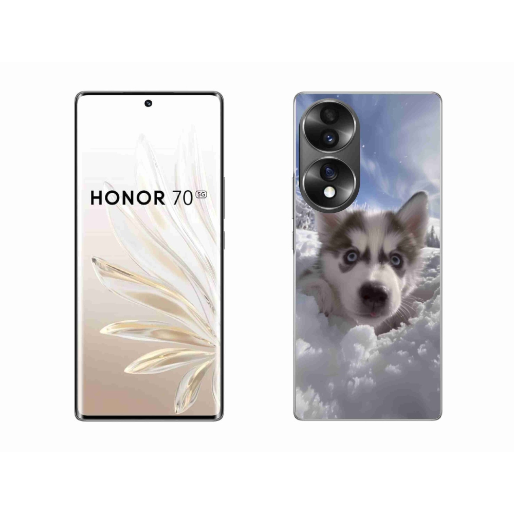 Gélový kryt mmCase na Honor 70 - husky v snehu