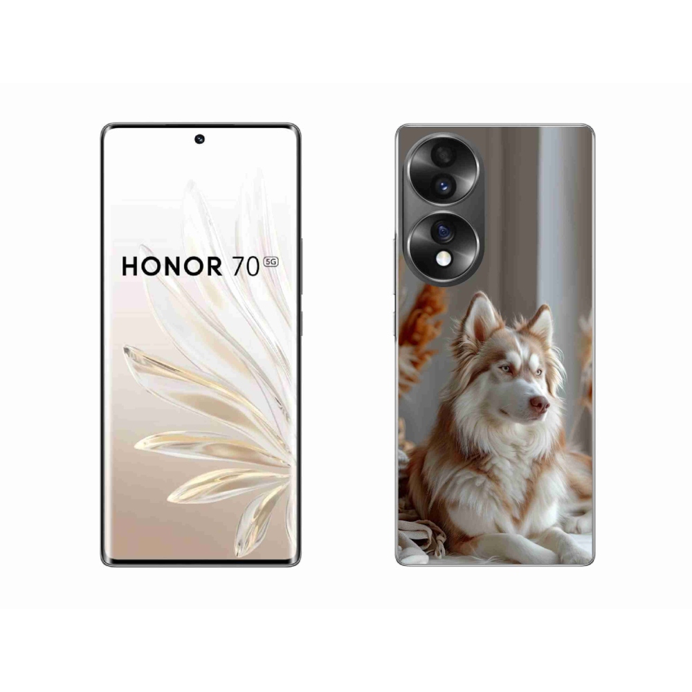 Gélový kryt mmCase na Honor 70 - pokojný sibírsky husky