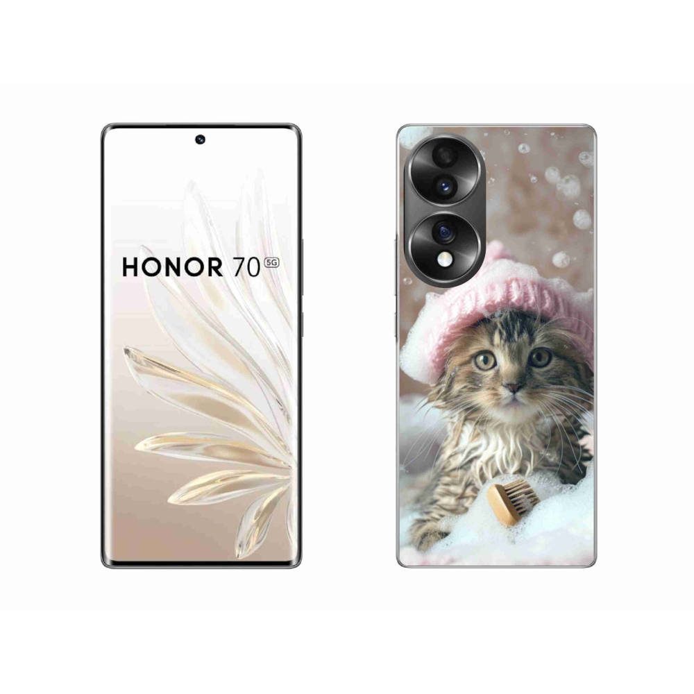 Gélový kryt mmCase na Honor 70 - mačiatko a kúpeľ