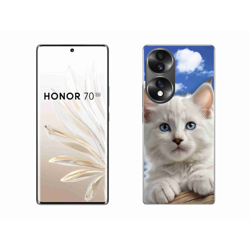 Gélový kryt mmCase na Honor 70 - mačiatko a oblaky