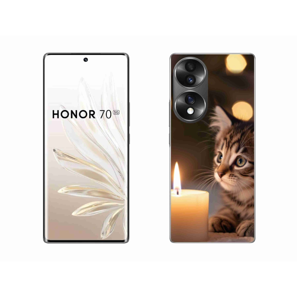 Gélový kryt mmCase na Honor 70 - mačiatko a sviečka