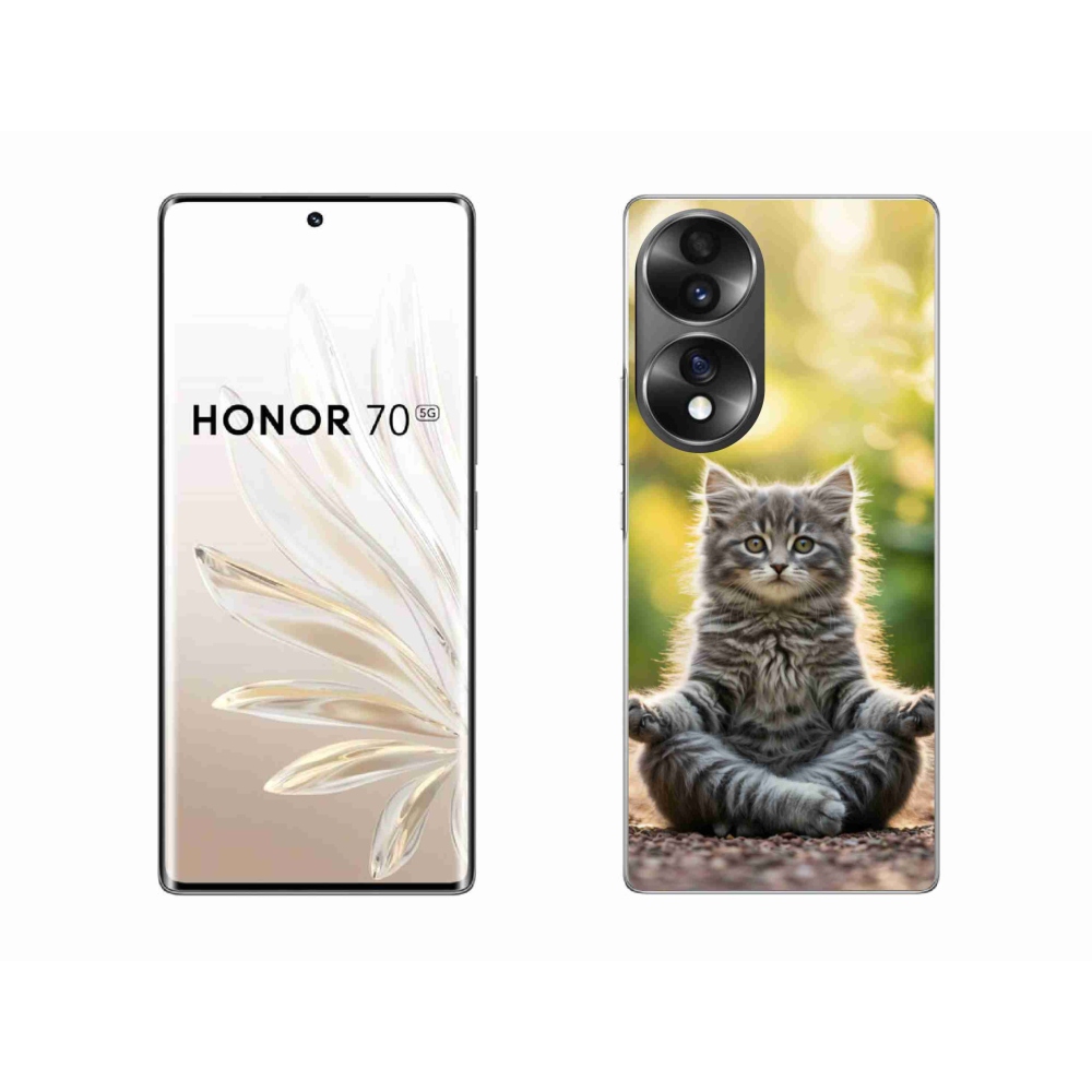 Gélový kryt mmCase na Honor 70 - meditujúce mačiatko