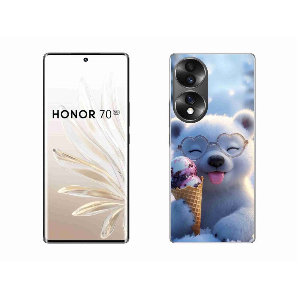 Gélový kryt mmCase na Honor 70 - medvedík so zmrzlinou