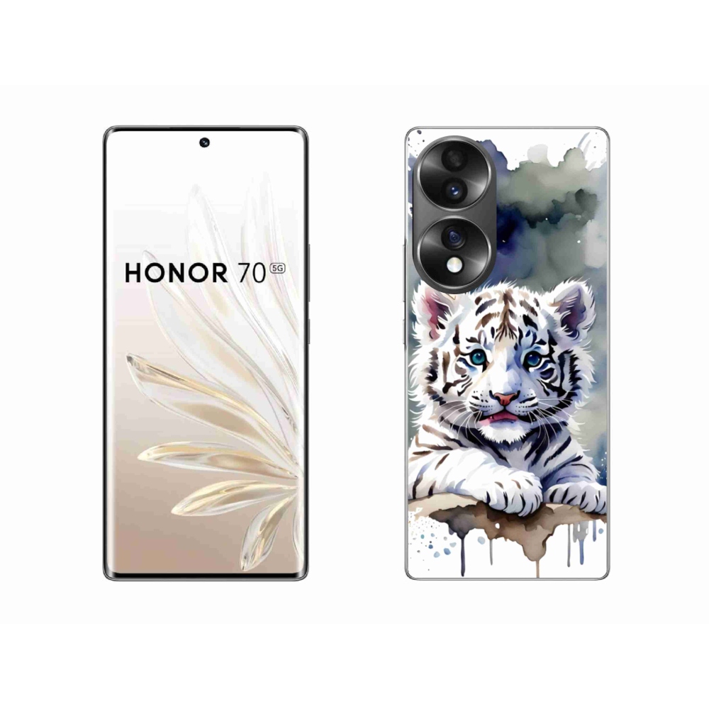 Gélový kryt mmCase na Honor 70 - mláďa bieleho tigra