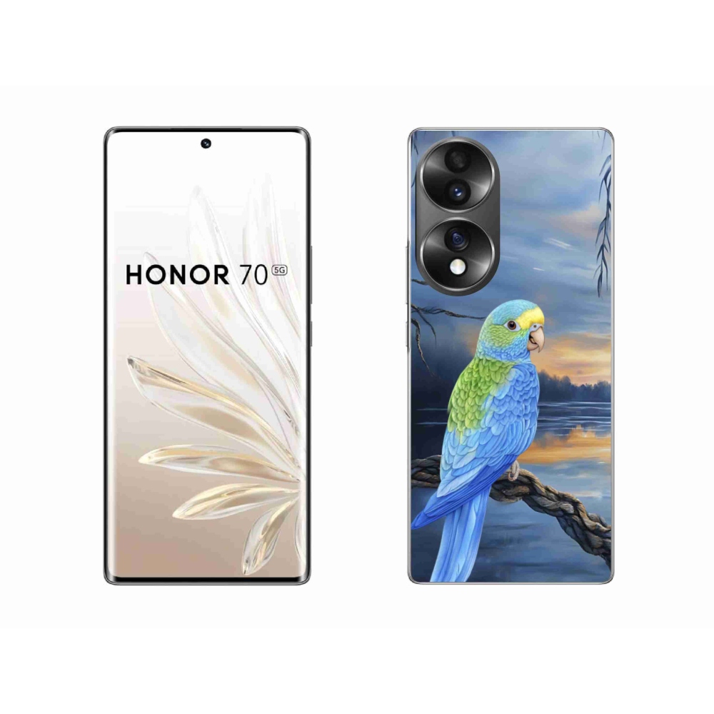 Gélový kryt mmCase na Honor 70 - modrý papagáj