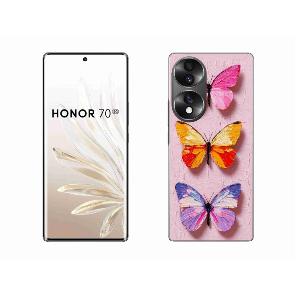 Gélový kryt mmCase na Honor 70 - motýlia trojica
