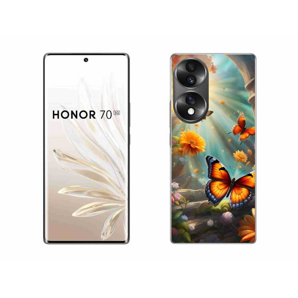 Gélový kryt mmCase na Honor 70 - motýlia záhrada 2