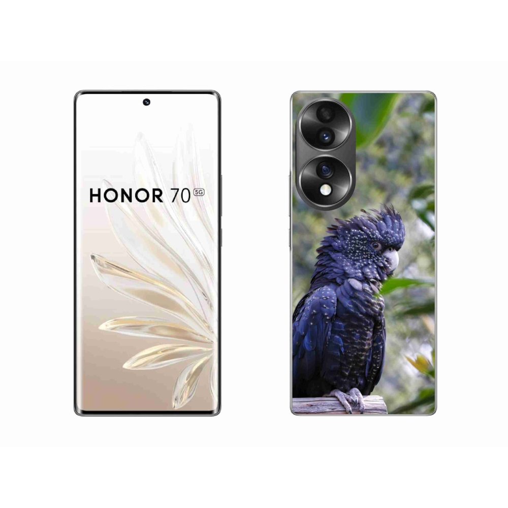 Gélový kryt mmCase na Honor 70 - papagáj kakadu čierny