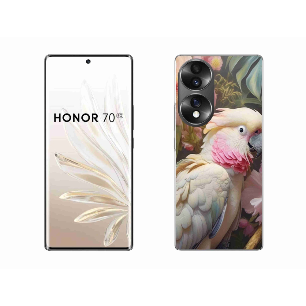 Gélový kryt mmCase na Honor 70 - papagáj kakadu ružový 2