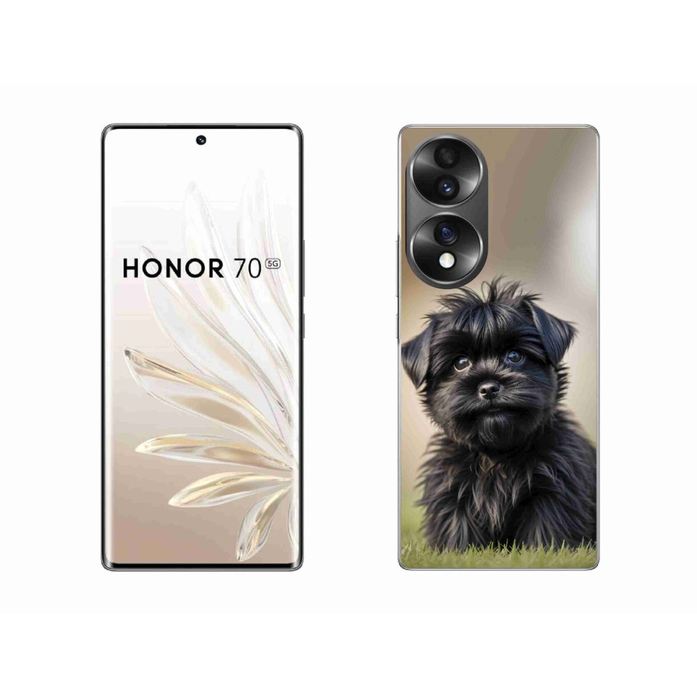 Gélový kryt mmCase na Honor 70 - roztomilý čierny psík