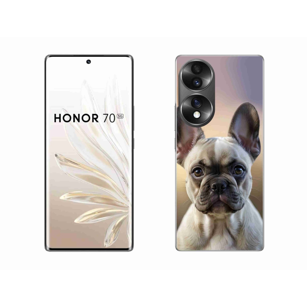 Gélový kryt mmCase na Honor 70 - roztomilý francúzsky buldoček