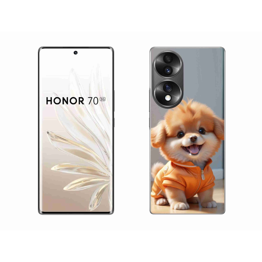 Gélový kryt mmCase na Honor 70 - roztomilý pomeranian v mikine