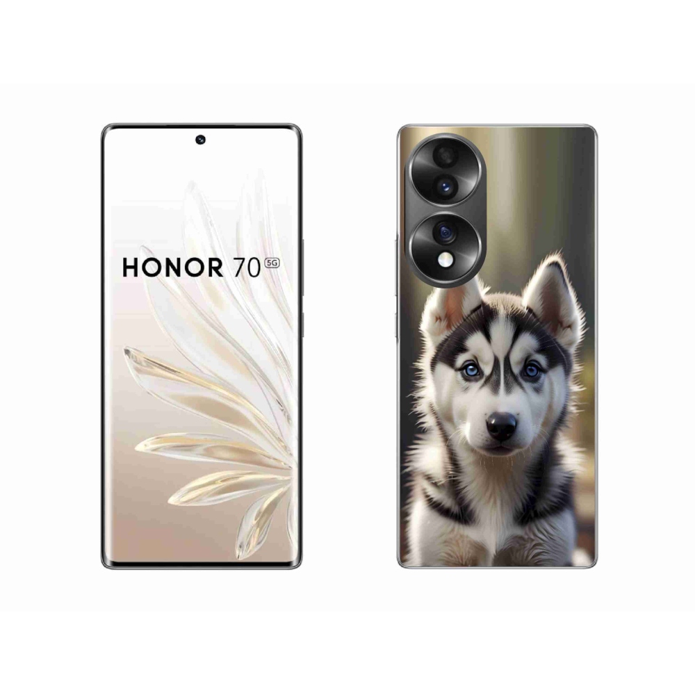 Gélový kryt mmCase na Honor 70 - roztomilý sibírsky husky