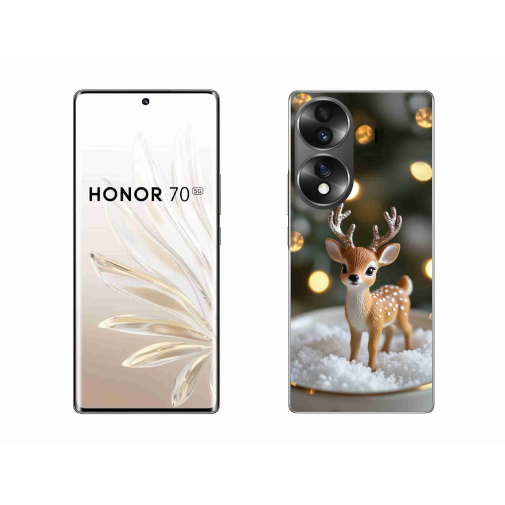 Gélový kryt mmCase na Honor 70 - roztomilý vianočný jeleň