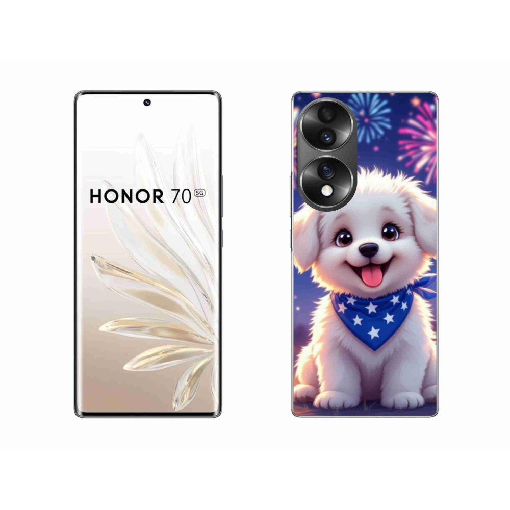 Gélový kryt mmCase na Honor 70 - slávnostné šteňa