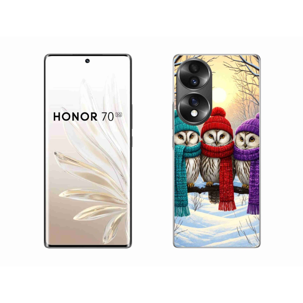 Gélový kryt mmCase na Honor 70 - soví priatelia