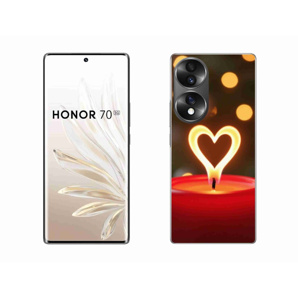 Gélový kryt mmCase na Honor 70 - srdce z plameňa