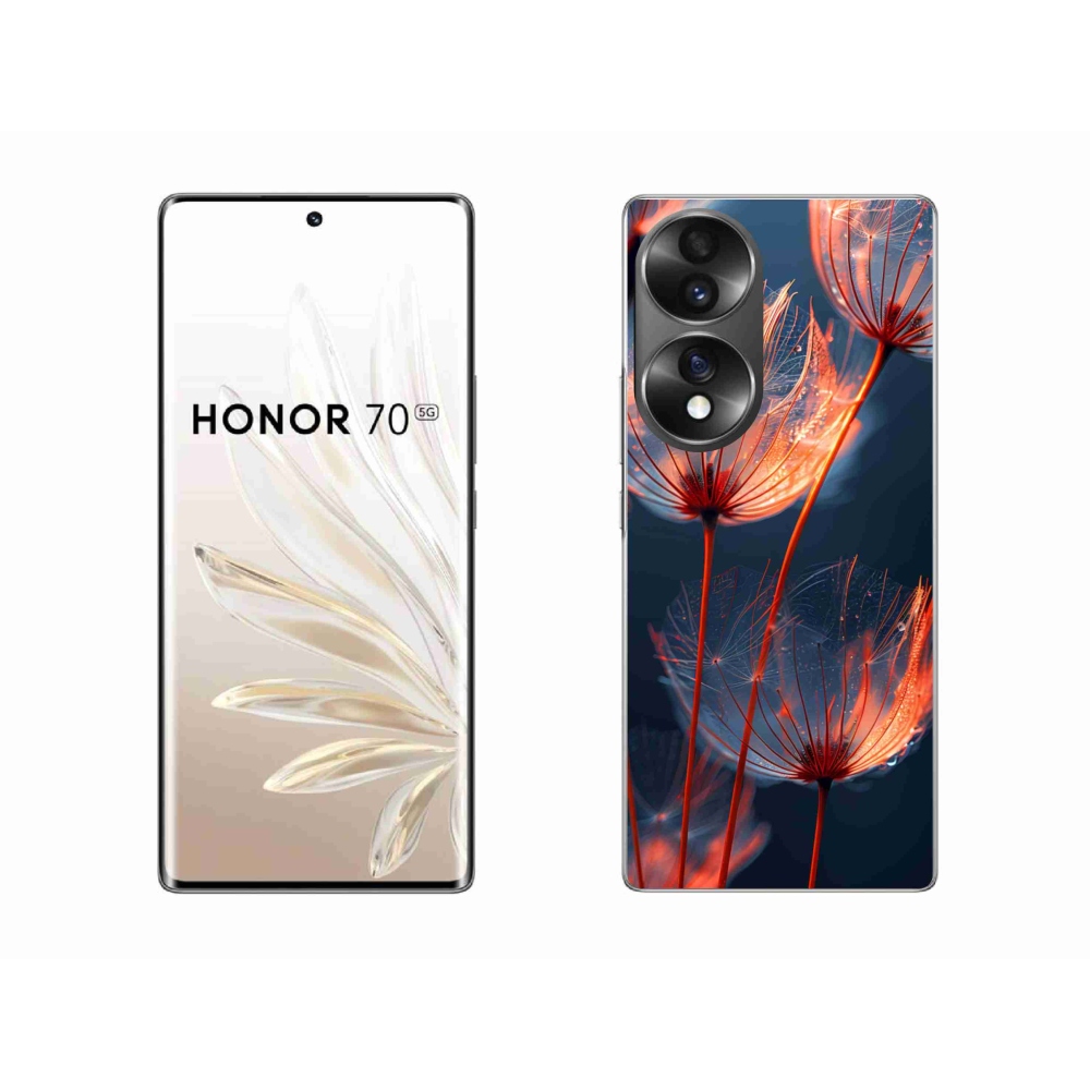 Gélový kryt mmCase na Honor 70 - svetielkujúce páperie