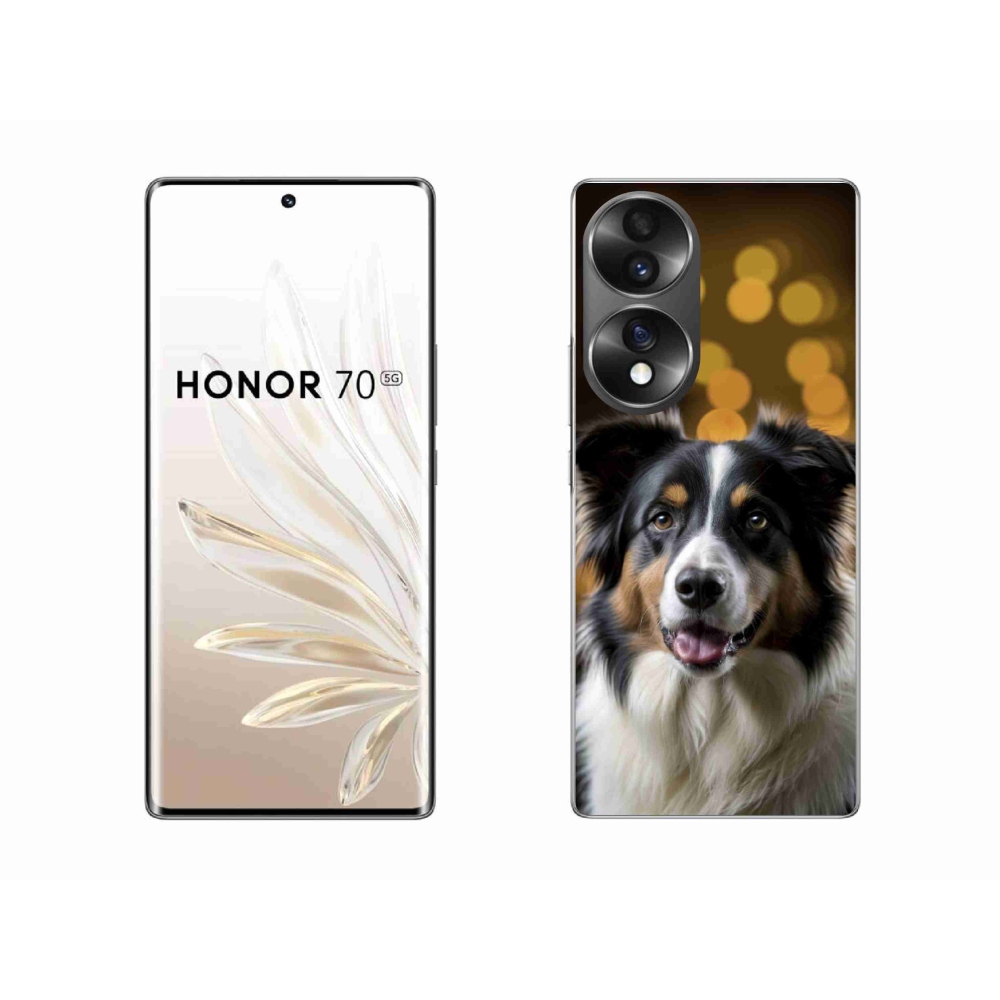 Gélový kryt mmCase na Honor 70 - usmievavý austrálsky ovčiak