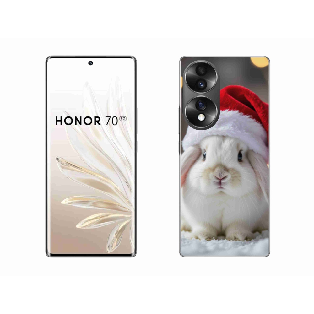 Gélový kryt mmCase na Honor 70 - vianočný králik