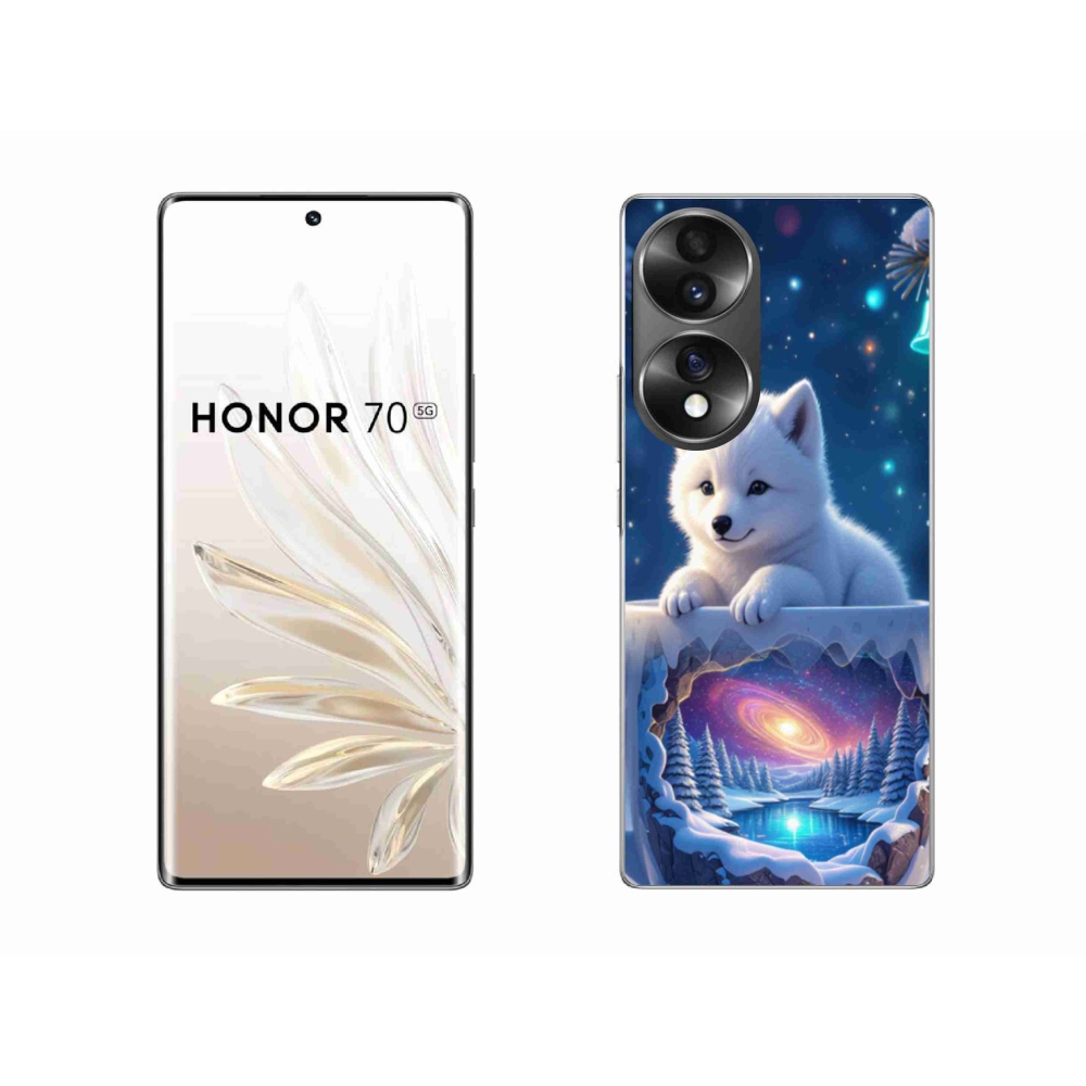 Gélový kryt mmCase na Honor 70 - vianočné šteňa