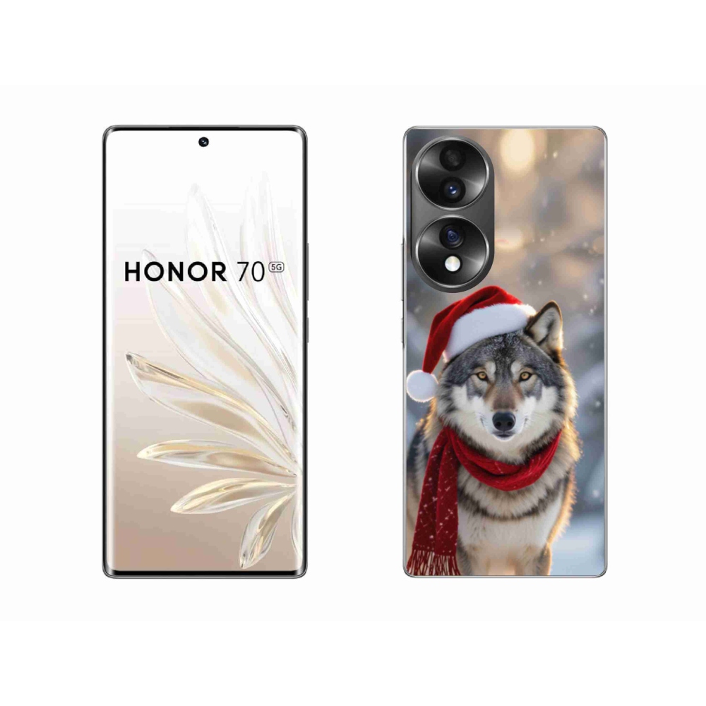 Gélový kryt mmCase na Honor 70 - vianočný vlk
