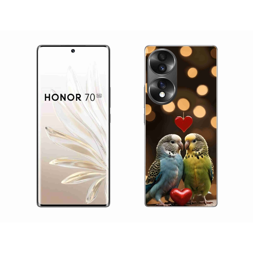Gélový kryt mmCase na Honor 70 - zamilovaní papagáje