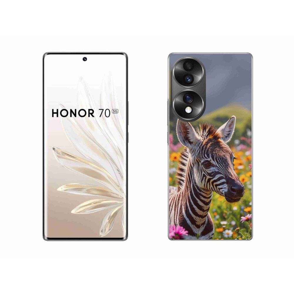 Gélový kryt mmCase na Honor 70 - zebra na lúke