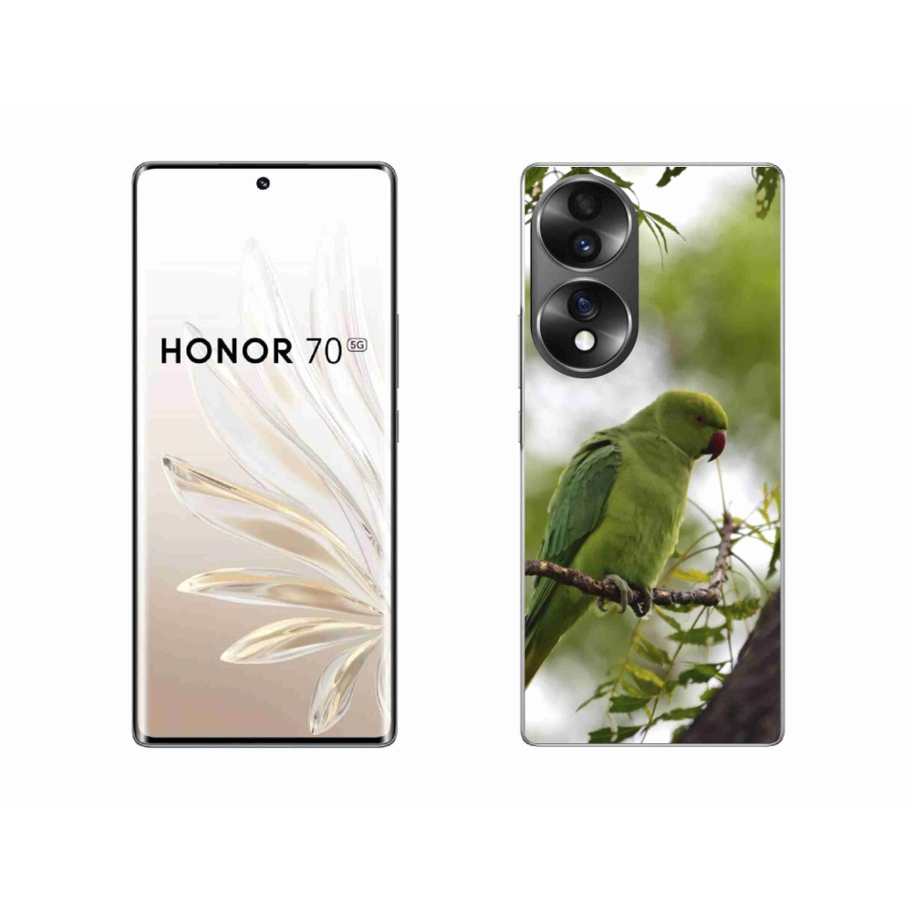 Gélový kryt mmCase na Honor 70 - zelený papagáj