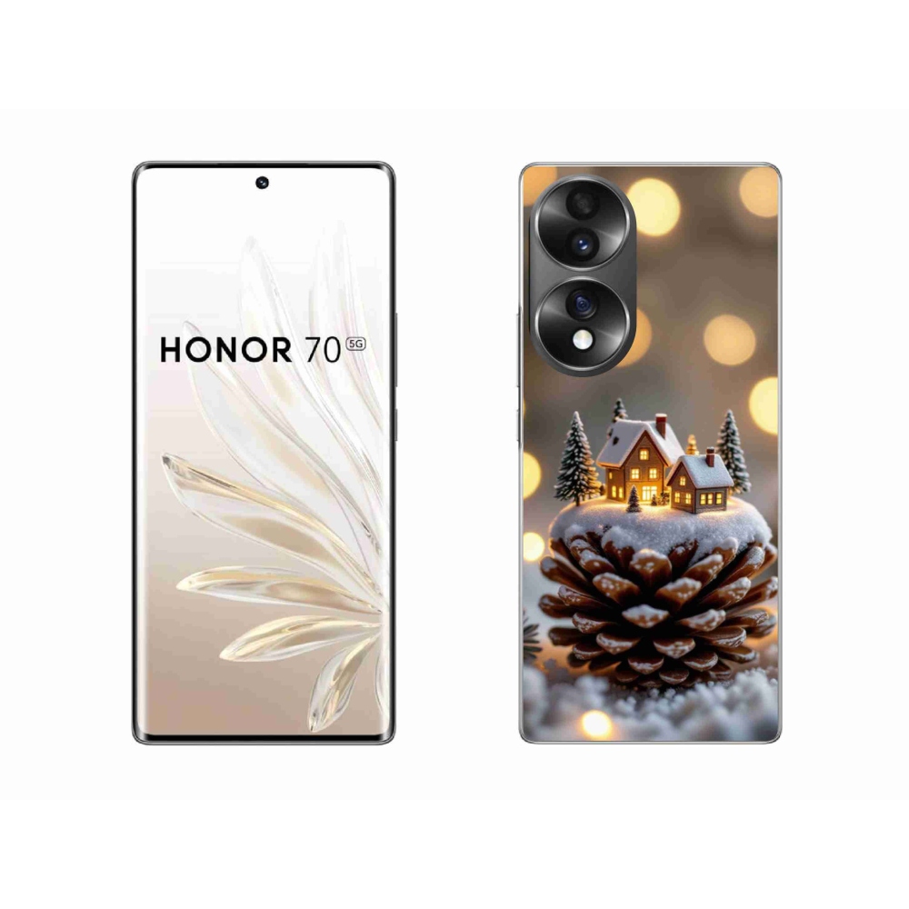 Gélový kryt mmCase na Honor 70 - zimná dedinka