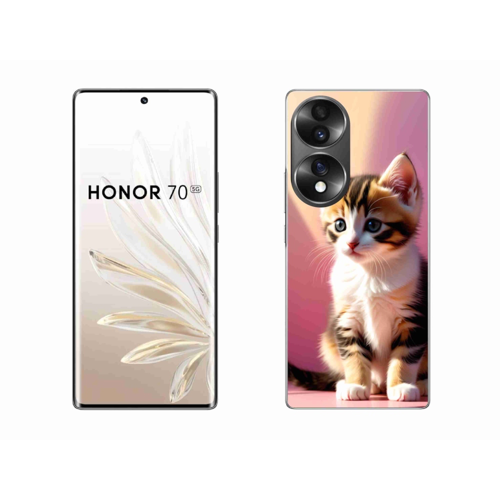 Gélový kryt mmCase na Honor 70 - zvedavé mačiatko 2