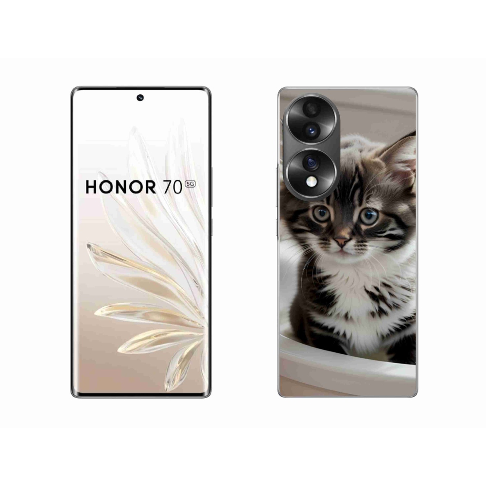 Gélový kryt mmCase na Honor 70 - zvedavé mačiatko