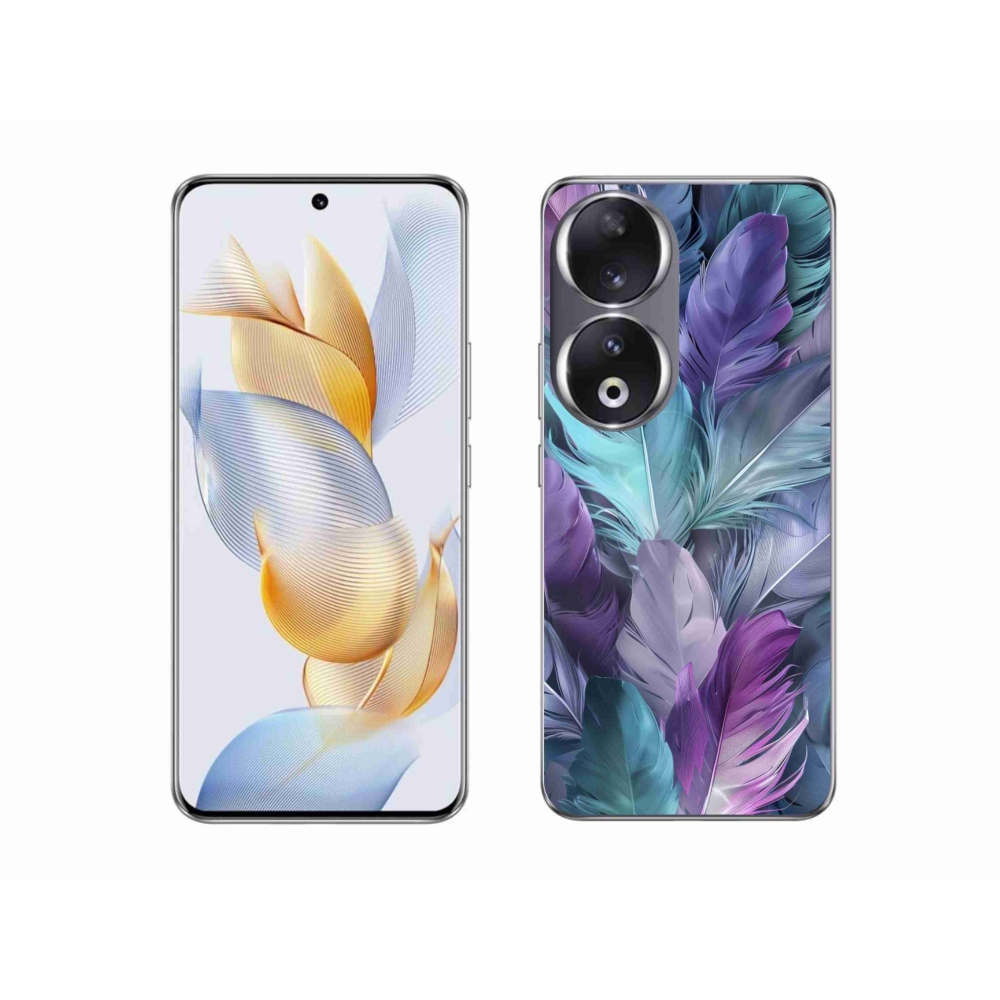 Gélový kryt mmCase na Honor 90 - farebné perie 2