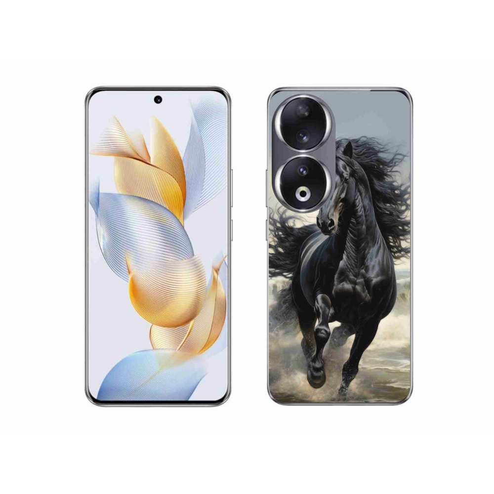 Gélový kryt mmCase na Honor 90 - bežiaci čierny kôň