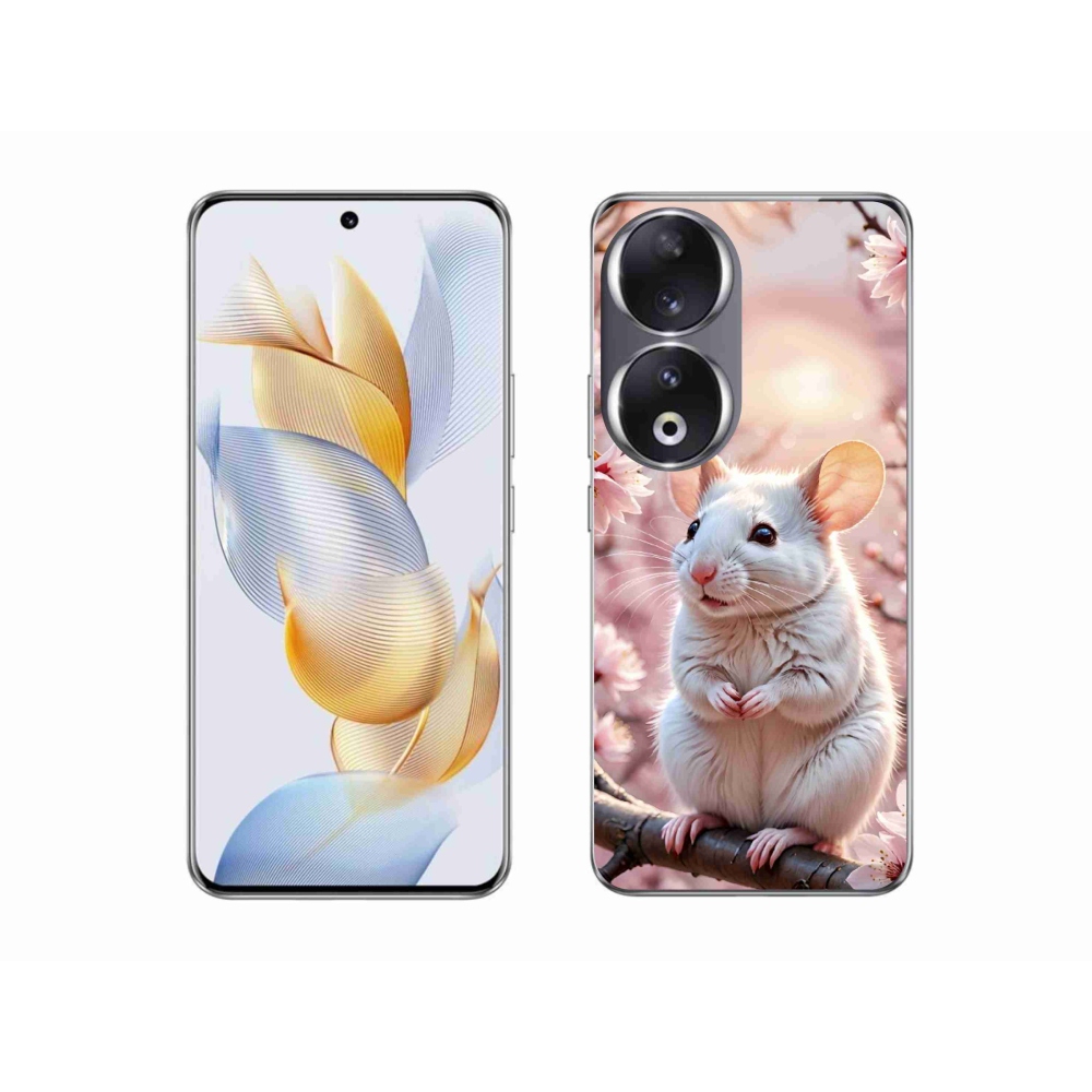 Gélový kryt mmCase na Honor 90 - biela myš na vetve