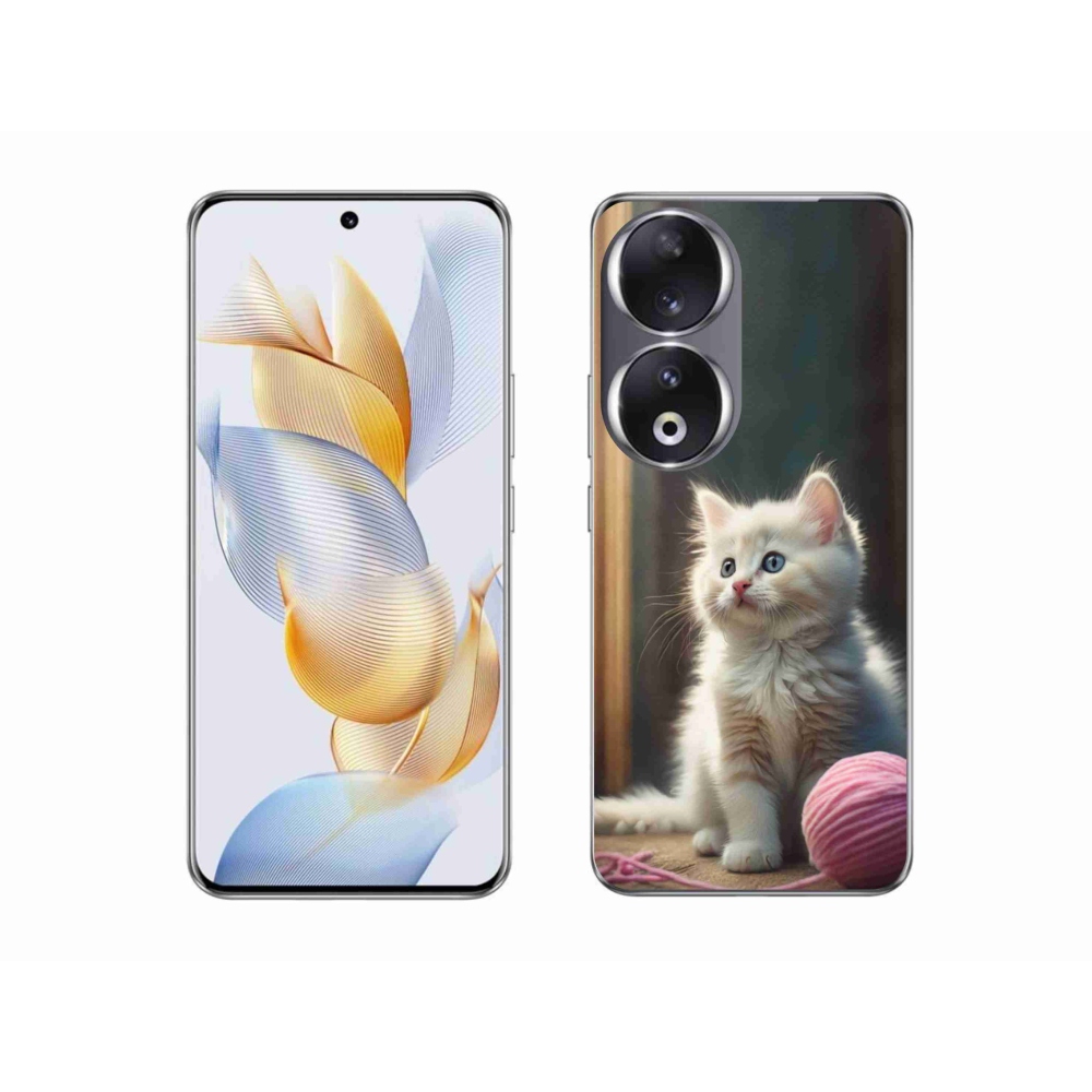 Gélový kryt mmCase na Honor 90 - biele mačiatko 2