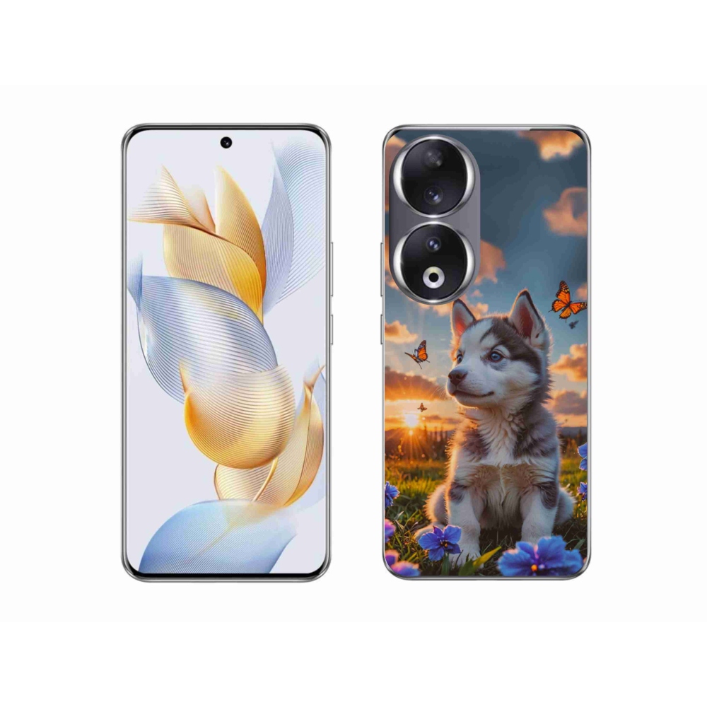 Gélový kryt mmCase na Honor 90 - husky pri západe slnka