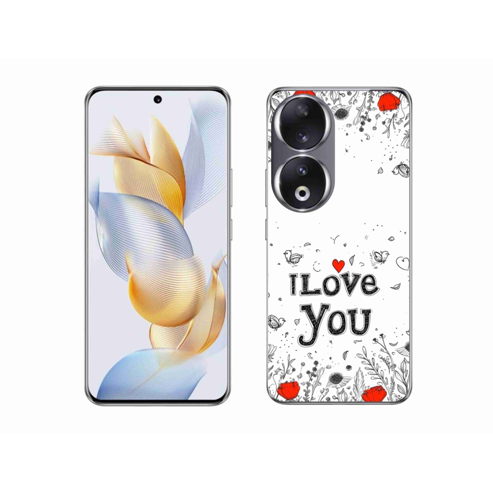 Gélový kryt mmCase na Honor 90 - I love you biele pozadie