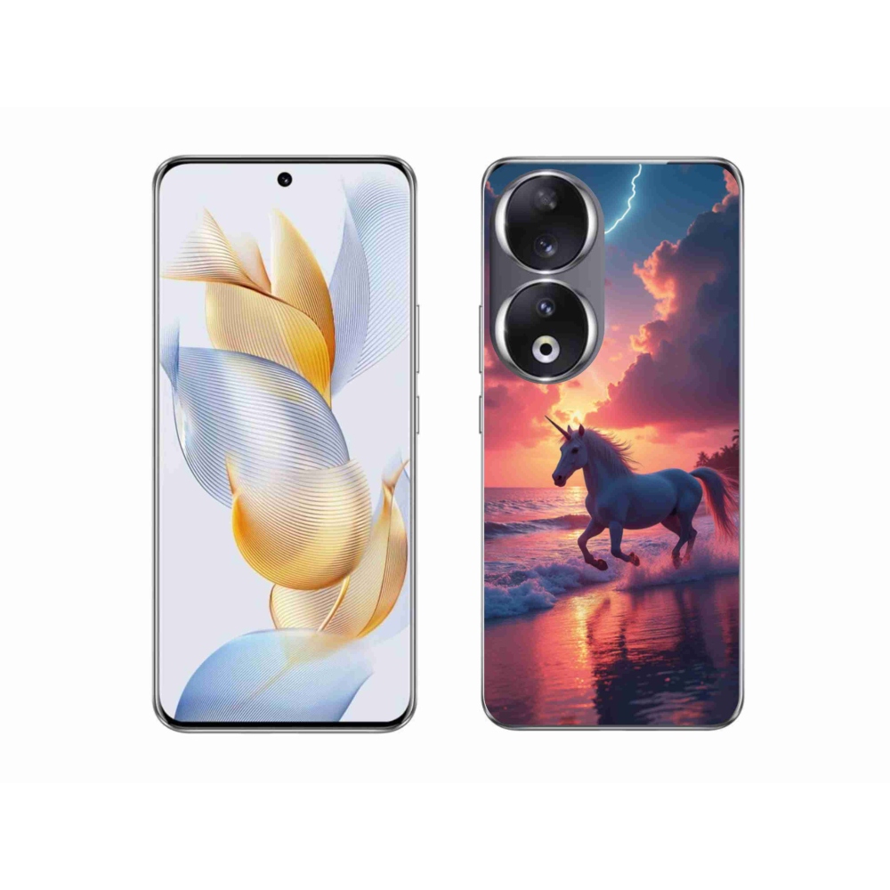 Gélový kryt mmCase na Honor 90 - jednorožec na pláži