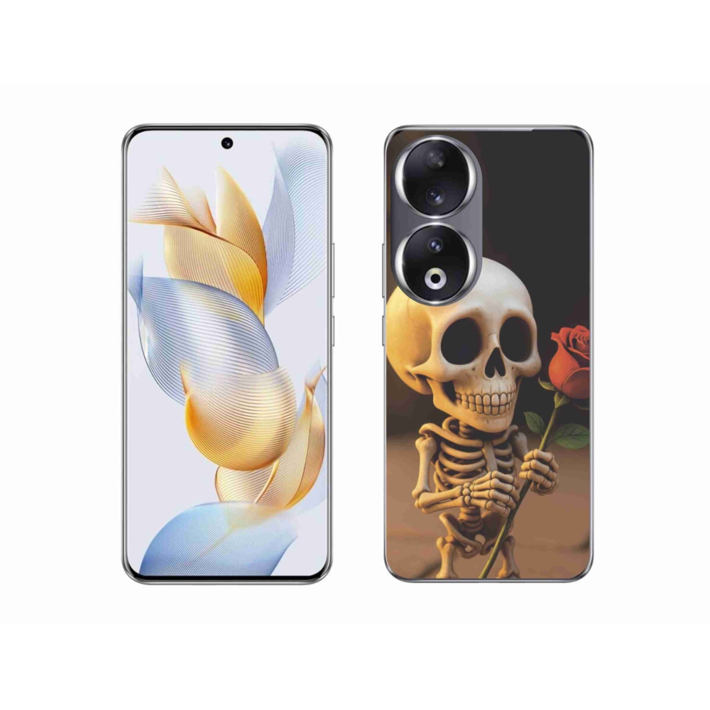 Gélový kryt mmCase na Honor 90 - kostlivec s ružou