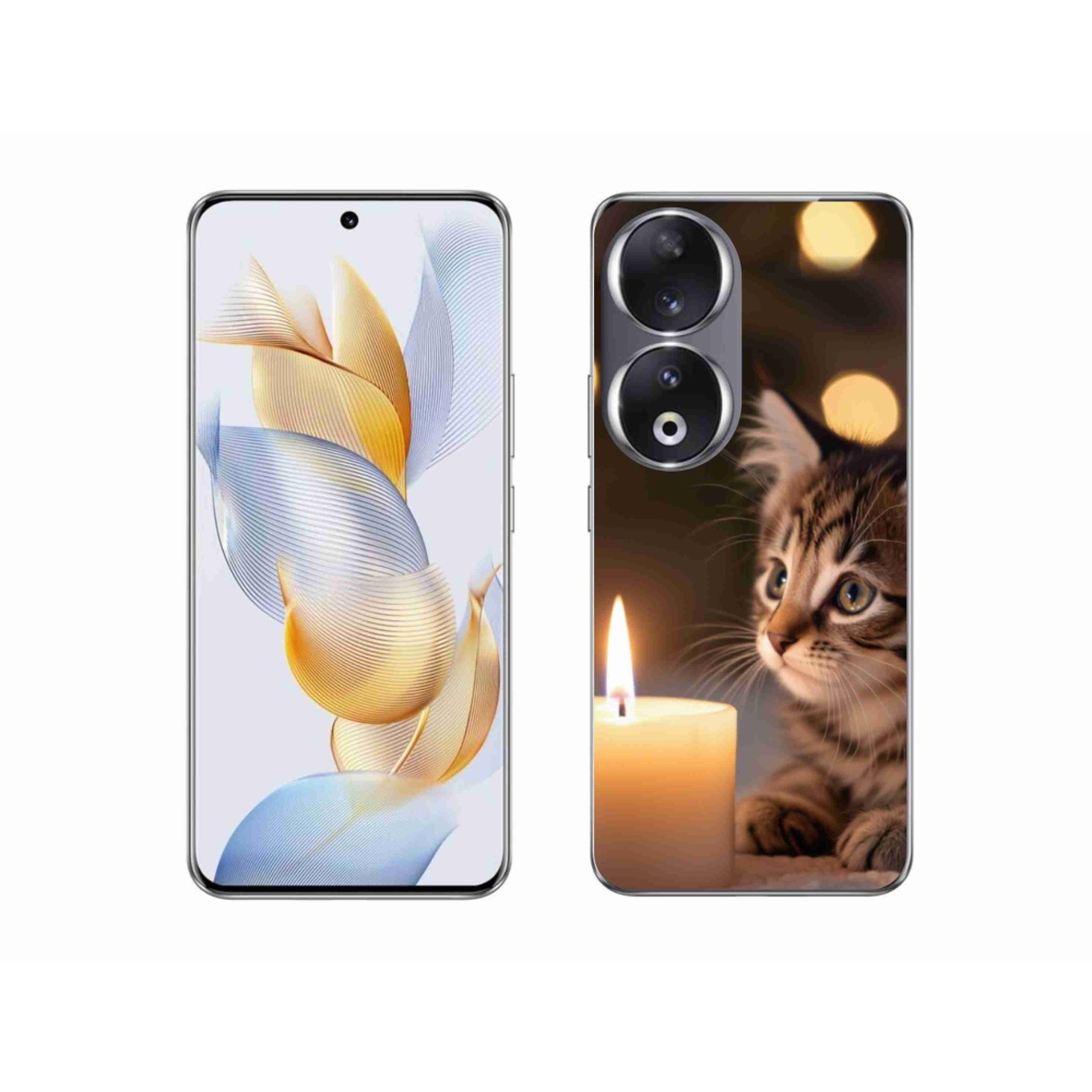 Gélový kryt mmCase na Honor 90 - mačiatko a sviečka